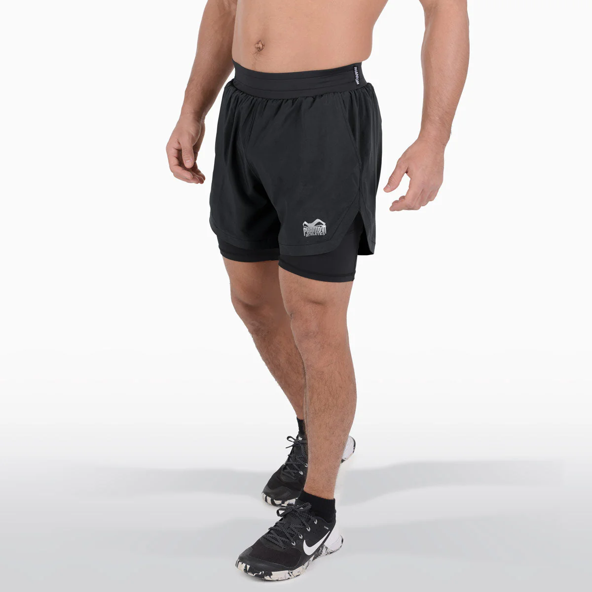 Trainingsshorts Laser 2in1 - Schwarz